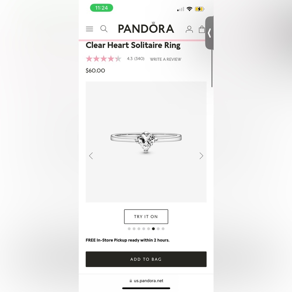 Silver pandora heart ring